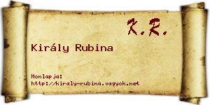 Király Rubina névjegykártya