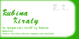 rubina kiraly business card